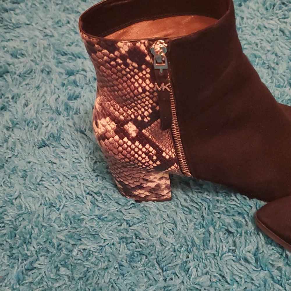 Michael Kors leather snake print boots